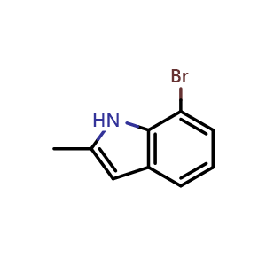 Chemical structure of 7-bromo-2-methyl-1H-indole , CAS 302912-38-5, AChemBlock S76222