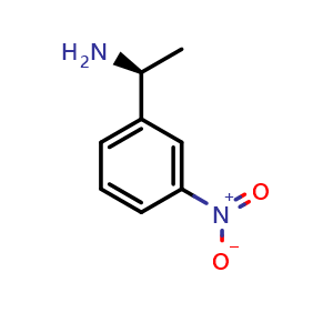 Chemical structure of (1S)-1-(3-nitrophenyl)ethanamine , CAS 297730-25-7, AChemBlock S76246