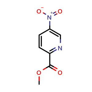 Chemical structure of methyl 5-nitropyridine-2-carboxylate , CAS 29682-14-2, AChemBlock S76250