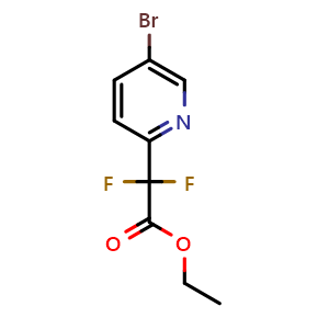 Chemical structure of ethyl 2-(5-bromopyridin-2-yl)-2,2-difluoroacetate , CAS 294181-95-6, AChemBlock S76262