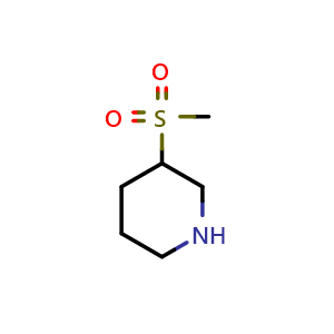 Chemical structure of 3-methanesulfonylpiperidine , CAS 290328-56-2, AChemBlock S76270