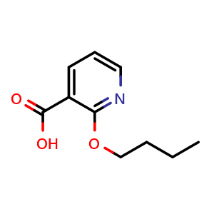 Chemical structure of 2-butoxypyridine-3-carboxylic acid , CAS 28355-23-9, AChemBlock S76293