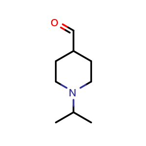 Chemical structure of 1-(propan-2-yl)piperidine-4-carbaldehyde , CAS 280774-04-1, AChemBlock S76304
