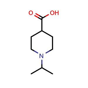 Chemical structure of 1-(propan-2-yl)piperidine-4-carboxylic acid , CAS 280771-97-3, AChemBlock S76305