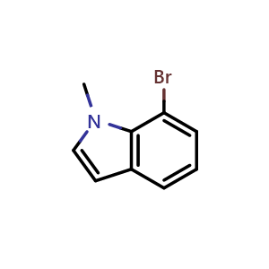 Chemical structure of 7-bromo-1-methyl-1H-indole , CAS 280752-68-3, AChemBlock S76306