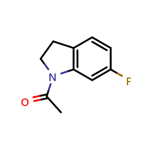 Chemical structure of 1-(6-fluoro-2,3-dihydro-1H-indol-1-yl)ethan-1-one , CAS 2794-53-8, AChemBlock S76311