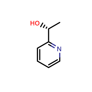 Chemical structure of (1R)-1-(2-pyridyl)ethanol , CAS 27911-63-3, AChemBlock S76314