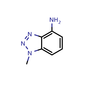 Chemical structure of 1-methyl-1H-1,2,3-benzotriazol-4-amine , CAS 27799-82-2, AChemBlock S76326