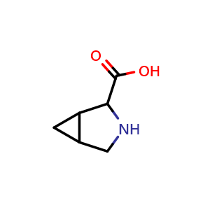 Chemical structure of 3-azabicyclo[3.1.0]hexane-2-carboxylic acid , CAS 27762-08-9, AChemBlock S76328