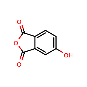 Chemical structure of 5-hydroxy-1,3-dihydro-2-benzofuran-1,3-dione , CAS 27550-59-0, AChemBlock S76338