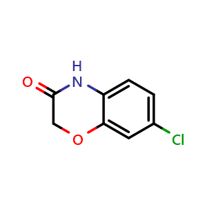 Chemical structure of 7-chloro-3,4-dihydro-2H-1,4-benzoxazin-3-one , CAS 27320-99-6, AChemBlock S76347