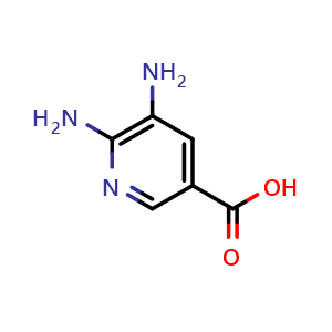 Chemical structure of 5,6-diaminopyridine-3-carboxylic acid , CAS 267875-45-6, AChemBlock S76363