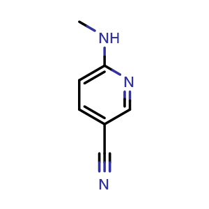 Chemical structure of 6-(methylamino)pyridine-3-carbonitrile , CAS 261715-36-0, AChemBlock S76389