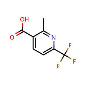 Chemical structure of 2-methyl-6-(trifluoromethyl)pyridine-3-carboxylic acid , CAS 261635-93-2, AChemBlock S76392