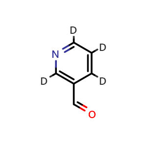 Chemical structure of nicotinaldehyde-2,4,5,6-d4 , CAS 258854-80-7, AChemBlock S76412