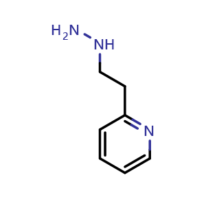 Chemical structure of 2-(2-hydrazinylethyl)pyridine , CAS 2587-15-7, AChemBlock S76413