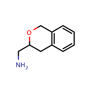 Chemical structure of Isochroman-3-ylmethanamine , CAS 256229-12-6, AChemBlock S76426