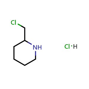 Chemical structure of 2-(chloromethyl)piperidine hydrochloride , CAS 2554-93-0, AChemBlock S76430
