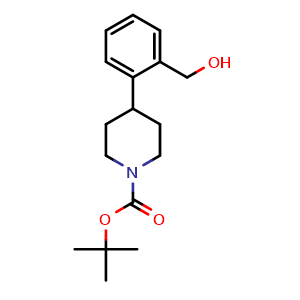 Chemical structure of tert-butyl 4-[2-(hydroxymethyl)phenyl]piperidine-1-carboxylate , CAS 255051-62-8, AChemBlock S76431