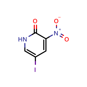 Chemical structure of 5-iodo-3-nitro-1H-pyridin-2-one , CAS 25391-59-7, AChemBlock S76436