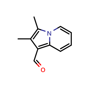 Chemical structure of 2,3-dimethylindolizine-1-carbaldehyde , CAS 25365-68-8, AChemBlock S76437