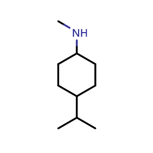 Chemical structure of N-methyl-4-(propan-2-yl)cyclohexan-1-amine , CAS 252854-32-3, AChemBlock S76439