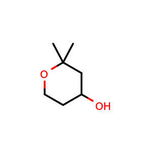 Chemical structure of 2,2-dimethyloxan-4-ol , CAS 24945-13-9, AChemBlock S76458
