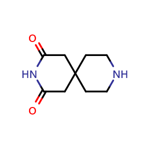 Chemical structure of 3,9-diazaspiro[5.5]undecane-2,4-dione , CAS 24910-11-0, AChemBlock S76459