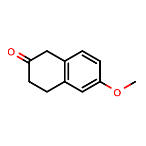 Chemical structure of 6-methoxy-1,2,3,4-tetrahydronaphthalen-2-one , CAS 2472-22-2, AChemBlock S76463
