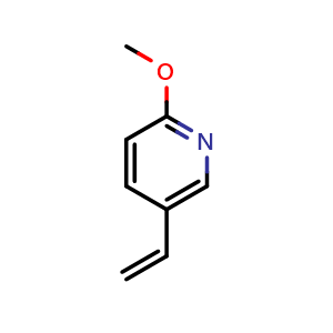Chemical structure of 5-ethenyl-2-methoxy-pyridine , CAS 24674-39-3, AChemBlock S76465