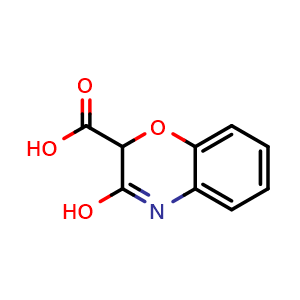 Chemical structure of 3-hydroxy-2H-1,4-benzoxazine-2-carboxylic acid , CAS 24132-22-7, AChemBlock S76499