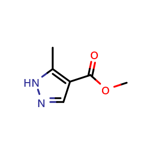 Chemical structure of methyl 5-methyl-1H-pyrazole-4-carboxylate , CAS 23170-45-8, AChemBlock S76544
