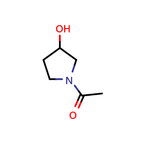 Chemical structure of 1-(3-hydroxypyrrolidin-1-yl)ethan-1-one , CAS 23123-19-5, AChemBlock S76549