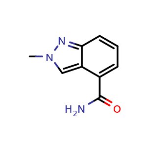 Chemical structure of 2-methylindazole-4-carboxamide , CAS 2306264-94-6, AChemBlock S76556