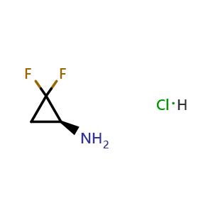 Chemical structure of (1S)-2,2-difluorocyclopropanamine;hydrochloride , CAS 2306252-66-2, AChemBlock S76558