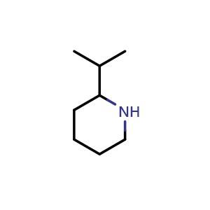 Chemical structure of 2-(propan-2-yl)piperidine , CAS 22977-56-6, AChemBlock S76560