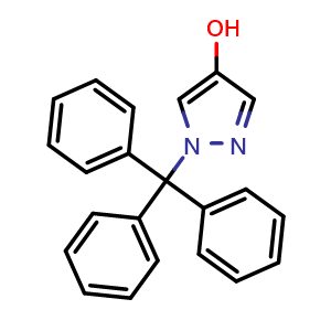Chemical structure of 1-(triphenylmethyl)-1H-pyrazol-4-ol , CAS 226989-36-2, AChemBlock S76570