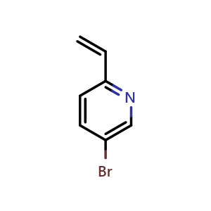 Chemical structure of 5-bromo-2-ethenylpyridine , CAS 226883-52-9, AChemBlock S76572