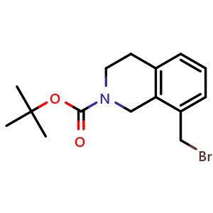 Chemical structure of tert-butyl 8-(bromomethyl)-3,4-dihydro-1H-isoquinoline-2-carboxylate , CAS 2268818-17-1, AChemBlock S76573