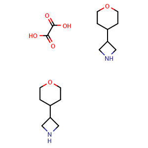 Chemical structure of 3-(oxan-4-yl)azetidine hemioxalate , CAS 2227205-21-0, AChemBlock S76642