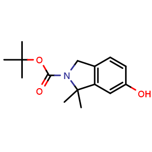 Chemical structure of tert-butyl 6-hydroxy-1,1-dimethyl-2,3-dihydro-1H-isoindole-2-carboxylate , CAS 2227204-83-1, AChemBlock S76647