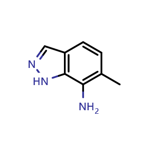Chemical structure of 6-methyl-1H-indazol-7-amine , CAS 221681-91-0, AChemBlock S76688