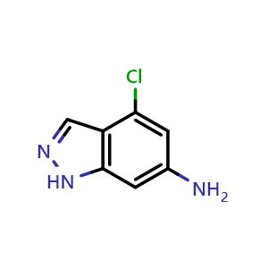 Chemical structure of 4-chloro-1H-indazol-6-amine , CAS 221681-84-1, AChemBlock S76689
