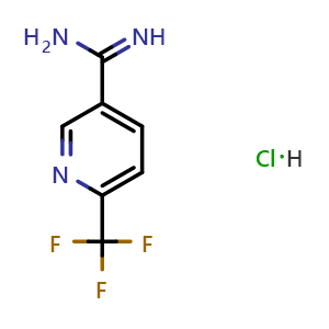 Chemical structure of 6-(trifluoromethyl)pyridine-3-carboximidamide hydrochloride , CAS 221313-11-7, AChemBlock S76695