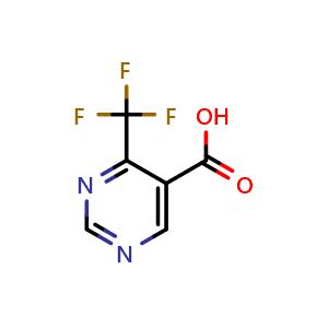 Chemical structure of 4-(trifluoromethyl)pyrimidine-5-carboxylic acid , CAS 220880-12-6, AChemBlock S76710