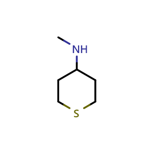 Chemical structure of N-methylthian-4-amine , CAS 220640-14-2, AChemBlock S76712