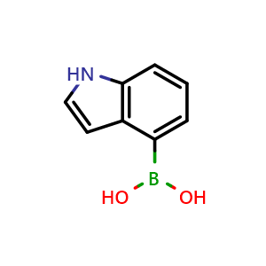 Chemical structure of (1H-indol-4-yl)boronic acid , CAS 220465-43-0, AChemBlock S76716