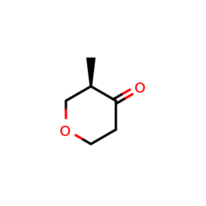 Chemical structure of (3R)-3-methyltetrahydropyran-4-one , CAS 2198055-93-3, AChemBlock S76748