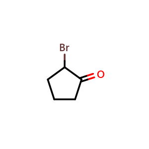 Chemical structure of 2-bromocyclopentan-1-one , CAS 21943-50-0, AChemBlock S76757