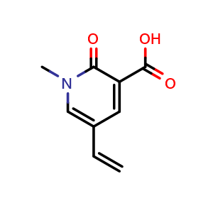 Chemical structure of 1-methyl-2-oxo-5-vinyl-pyridine-3-carboxylic acid , CAS 2172859-27-5, AChemBlock S76803